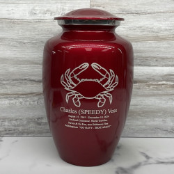Customer Gallery - Crab Cremation Urn - Ruby Red
