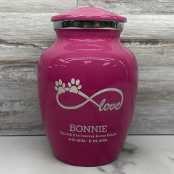 Customer Gallery - Small Infinite Love Pet Cremation Urn - Rose Pink