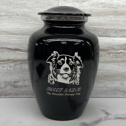 Customer Gallery - Large Border Collie Dog Cremation Urn - Jet Black
