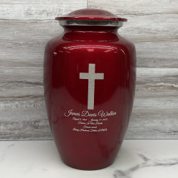 Customer Gallery - Cross Cremation Urn - Ruby Red