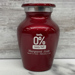 Customer Gallery - Zero Percent Body Fat Keepsake Urn - Ruby Red