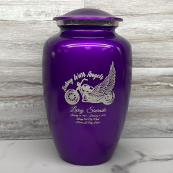 Customer Gallery - Riding with Angels Motorcycle Cremation Urn - Purple Luster
