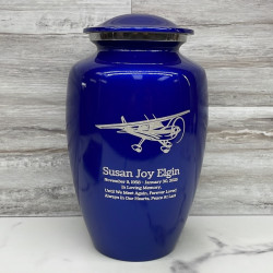Customer Gallery - Airplane Cremation Urn - Midnight Blue