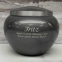 Customer Gallery - Small Odyssey Pet Urn - Gunmetal Gray