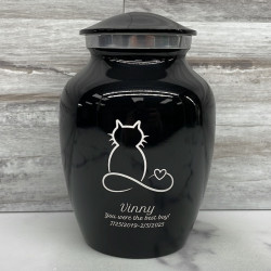 Customer Gallery - Small Infinite Love Cat Cremation Urn - Jet Black