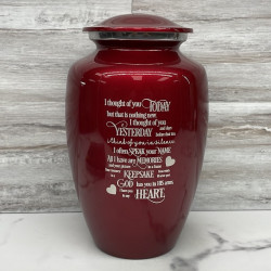 Customer Gallery - I Thought Of You Today Cremation Urn - Ruby Red