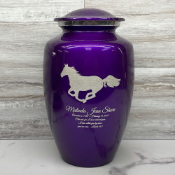 Customer Gallery - Horse Cremation Urn - Purple Luster