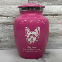 Customer Gallery - Small Yorkshire Terrier Dog Cremation Urn - Rose Pink