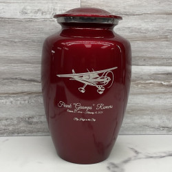 Customer Gallery - Airplane Cremation Urn - Ruby Red
