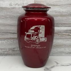 Customer Gallery - Semi Truck II Cremation Urn - Ruby Red
