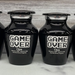 Customer Gallery - Game Over Keepsake Urn - Jet Black