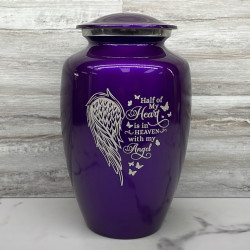 Customer Gallery - Heart Is In Heaven Cremation Urn - Purple Luster