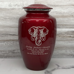 Customer Gallery - Elephant Cremation Urn - Ruby Red