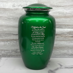 Customer Gallery - Footprints In the Sand Cremation Urn - Shamrock Green