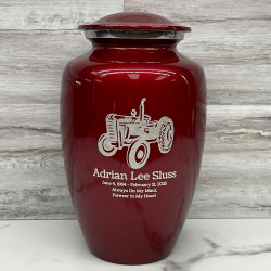 Customer Gallery - Classic Tractor Cremation Urn - Ruby Red