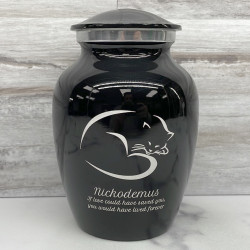 Customer Gallery - Small Sleeping Cat Pet Cremation Urn - Jet Black