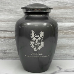 Customer Gallery - Large German Shepherd Dog Cremation Urn - Gunmetal Gray