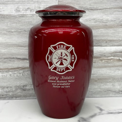 Customer Gallery - Firefighter Cremation Urn - Ruby Red