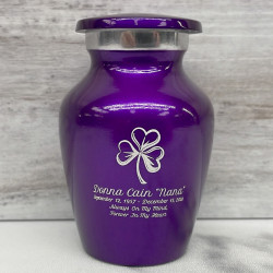 Customer Gallery - Shamrock Keepsake Urn - Purple Luster