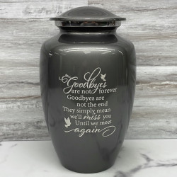 Customer Gallery - Goodbyes Are Not Forever Cremation Urn - Gunmetal Gray