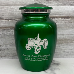 Customer Gallery - Classic Tractor Sharing Urn - Shamrock Green