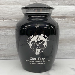 Customer Gallery - Small Pug Pet Cremation Urn - Jet Black