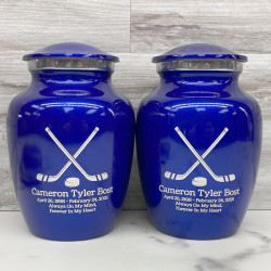 Customer Gallery - Hockey Sticks Sharing Urn - Midnight Blue