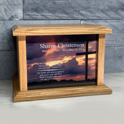 Customer Gallery - Cross Cremation Urn - Prestige Oak
