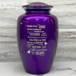 Customer Gallery - I Thought Of You Today Cremation Urn - Purple Luster