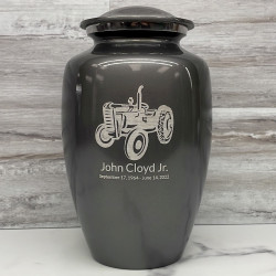 Customer Gallery - Classic Tractor Cremation Urn - Gunmetal Gray