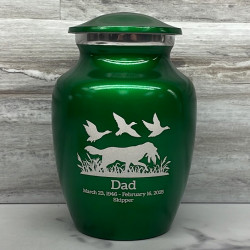 Customer Gallery - Duck Hunting Dog Sharing Urn - Shamrock Green