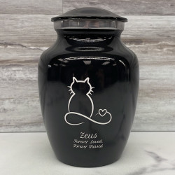 Customer Gallery - Small Infinite Love Cat Cremation Urn - Jet Black