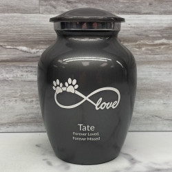 Customer Gallery - Small Infinite Love Pet Cremation Urn - Gunmetal Gray