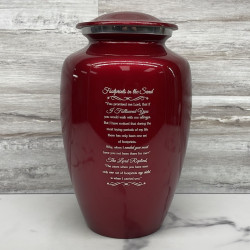 Customer Gallery - Footprints In the Sand Cremation Urn - Ruby Red
