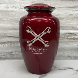 Customer Gallery - Mechanic Wrench Cremation Urn - Ruby Red