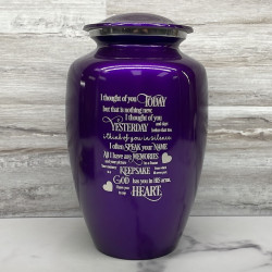 Customer Gallery - I Thought Of You Today Cremation Urn - Purple Luster