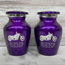 Customer Gallery - Motorcycle Keepsake Urn - Purple Luster