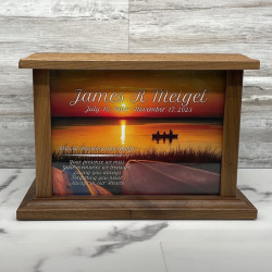 Customer Gallery - Lake Sunset Cremation Urn - Prestige Walnut