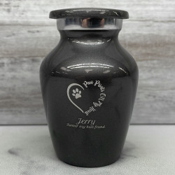 Customer Gallery - Keepsake Paw Prints On My Heart Pet Cremation Urn - Gunmetal Gray