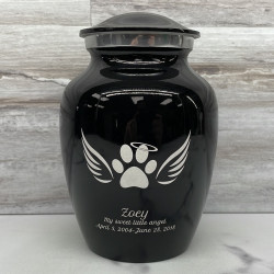 Customer Gallery - Small Angel Wings Pet Cremation Urn - Jet Black