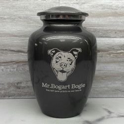 Customer Gallery - Large Pitbull Pet Cremation Urn - Gunmetal Gray