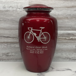 Customer Gallery - Bicycle Cremation Urn - Ruby Red