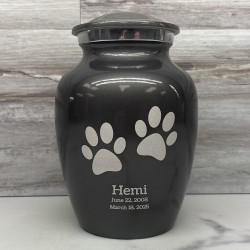 Customer Gallery - Small Pawprints Pet Cremation Urn - Gunmetal Gray