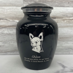 Customer Gallery - Small Chihuahua Dog Cremation Urn - Jet Black