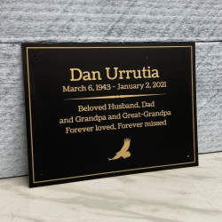 Customer Gallery - DIY Cremation Urn Plate - Black - 5.75" w x 4.25" h