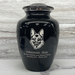 Customer Gallery - Large German Shepherd Dog Cremation Urn - Jet Black