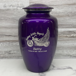 Customer Gallery - Riding with Angels Motorcycle Cremation Urn - Purple Luster