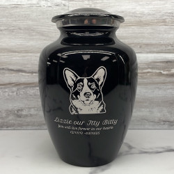 Customer Gallery - Large Corgi Dog Cremation Urn - Jet Black