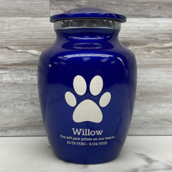 Customer Gallery - Small Paw Print Pet Cremation Urn - Midnight Blue