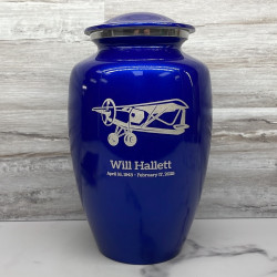 Customer Gallery - Bush Plane Cremation Urn - Midnight Blue